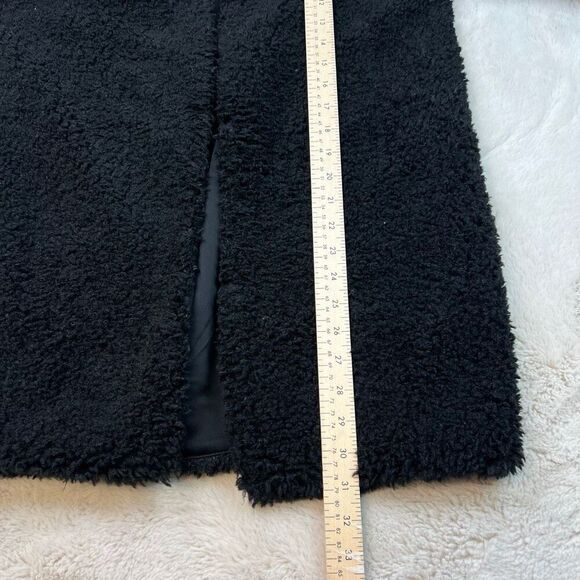 Aritzia Wilfred Black Laboratoire Fuzzy Teddy Sherpa Coat Womens Size Medium - Picture 8 of 11